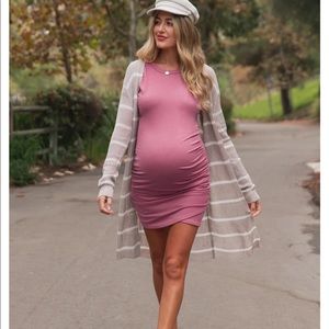 Dusty Pink Maternity Wrap Dress